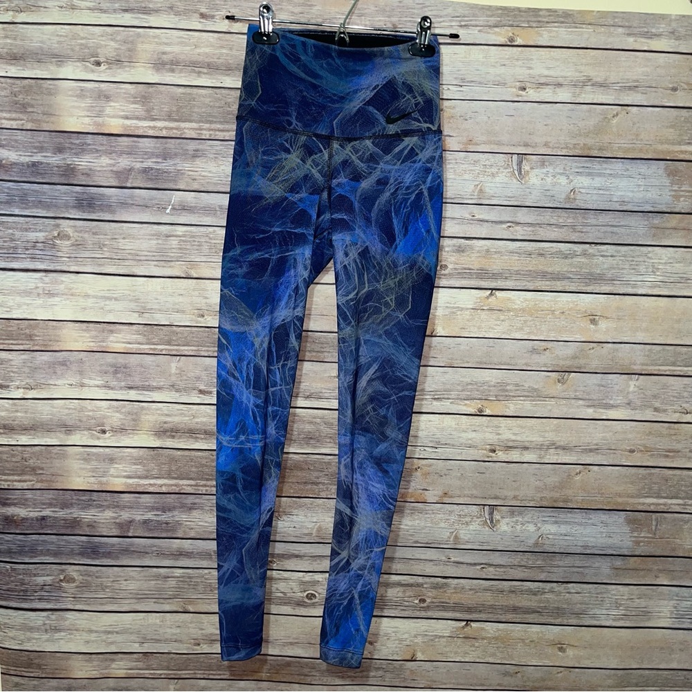 ⭐️ Nike Dri Fit Blue Running Leggings Pants Size Extra Small c1